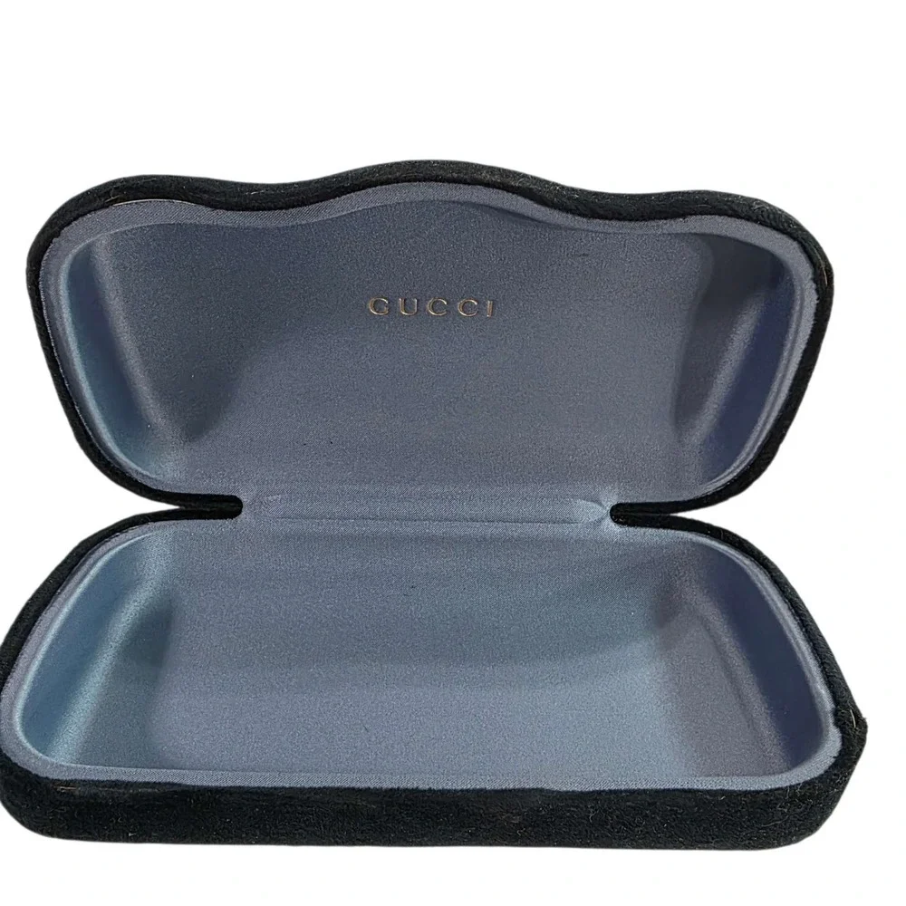 GUCCI Hard‎ Shell Sunglasses Eyeglass Case with Soft Pouch Black Designer Preppy
